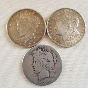 3 SILVER DOLLARS  90%